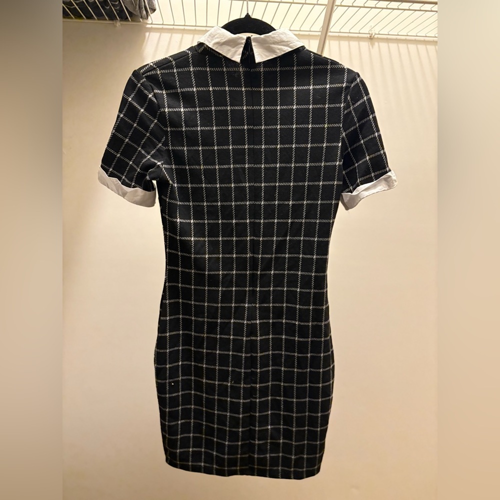 Black and White Checkered Women's Dress - Picture 6 of 6